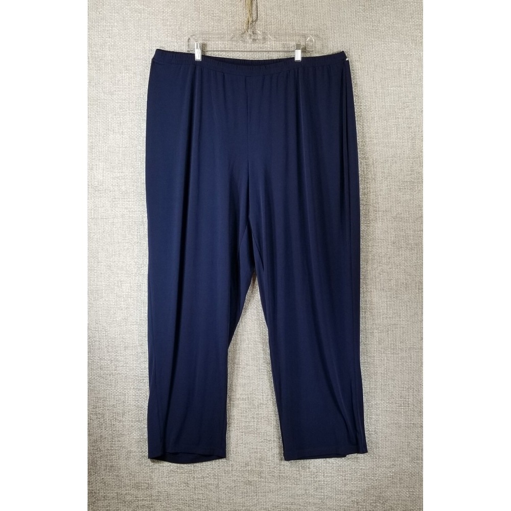 Catherines Pull On Pants Stretch Polyester Elastic Waist Navy Women's 26W NEW
